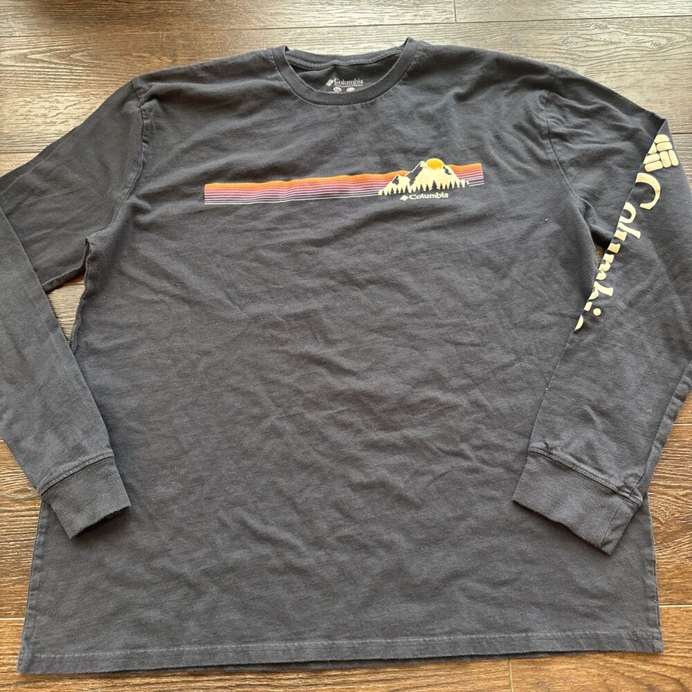 Columbia Men’s Long Sleeve T-shirt; Black; Size 2XL W Sleeve Graphic